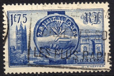 FRANKREICH 1938 - gebraucht 1,75F. Besuch der britischen Monarchen #FRY