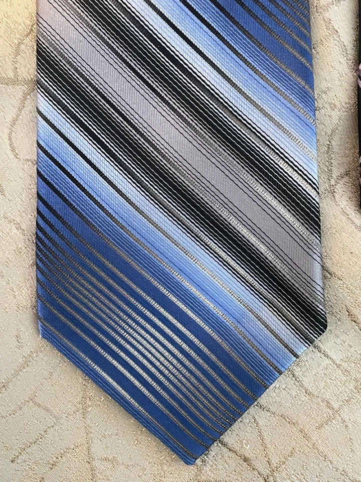 Lote de 3 corbatas para hombre Pierre Cardin & John Ashford a rayas a cuadros lote mixto 58x3,5  Foto 4 de 4