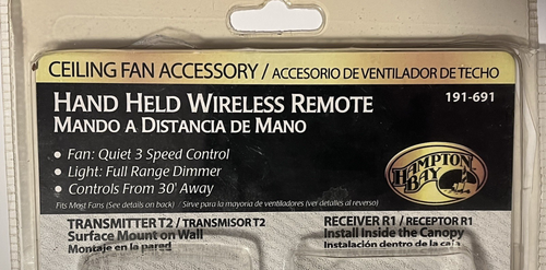 Hampton Bay Hand Held Wireless Remote 191-691 Transmitter Receiver Ceiling Fan - Picture 3 of 9