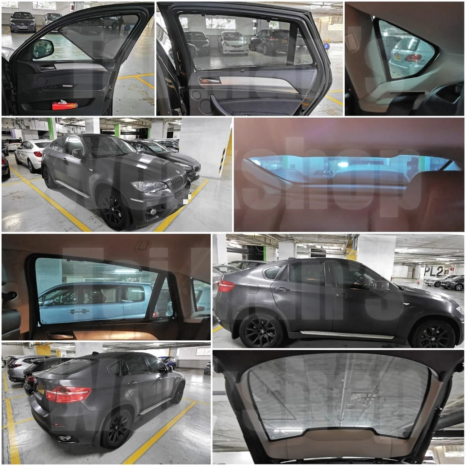 Removable window tint of Magnetic Sunshade for BMW X6 Set of 7 pcs Foto 4 de 4