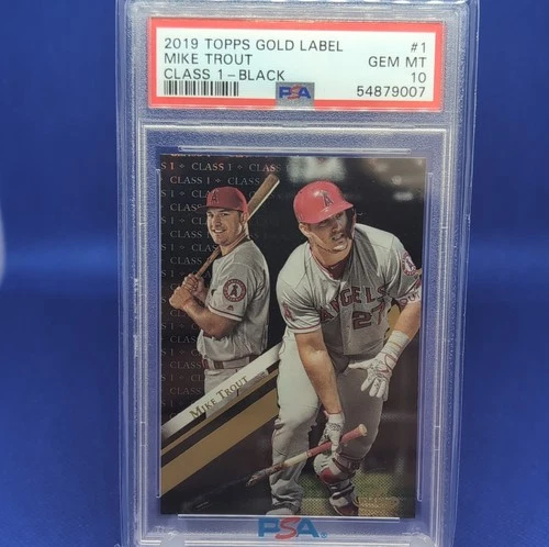 Topps 2019 Gold Label Mike Trout #1 Class 1 Black PSA 10 Angels MLB Baseball