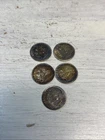 Lot Of Five Silver Roosevelt Dimes 1953, 1954, 1957, 1960 1961 Beautiful Toning