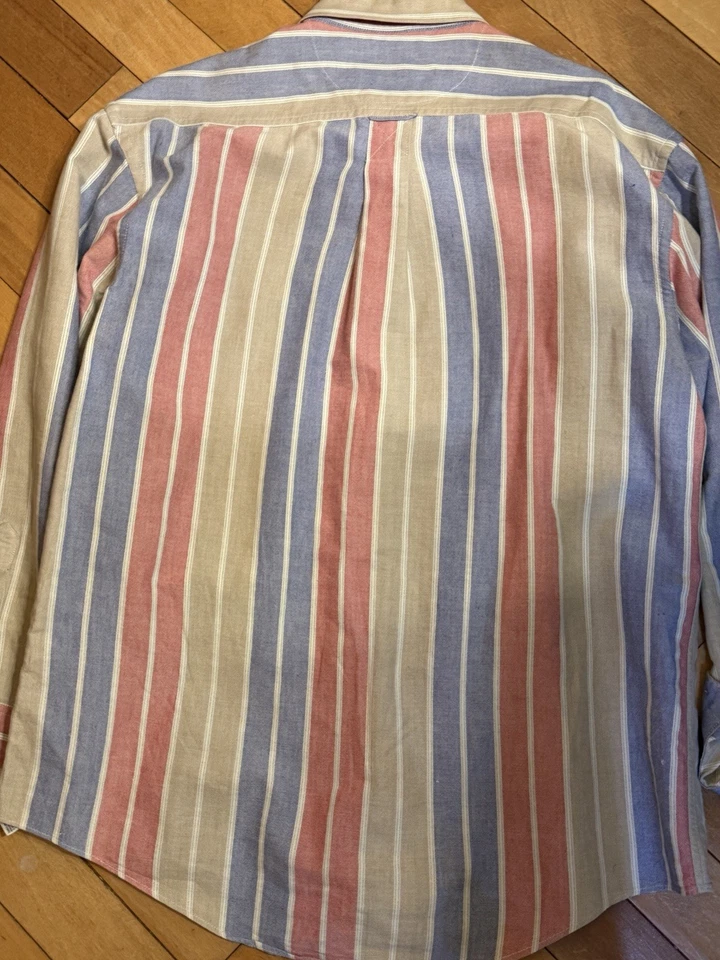 Dover By Arrow  Multicolor Striped Button-Up Shirt Made In USA Size large - Image 4 of 4
