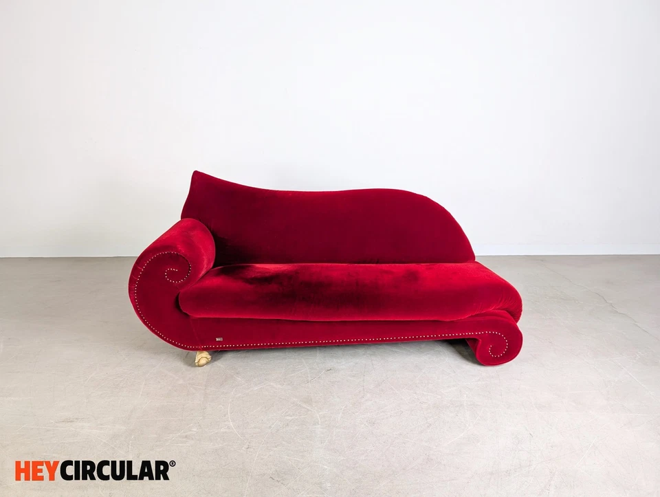 Original Bretz Gaudi Sofa Design Couch Recamiere rot samt - Bild 2 von 4