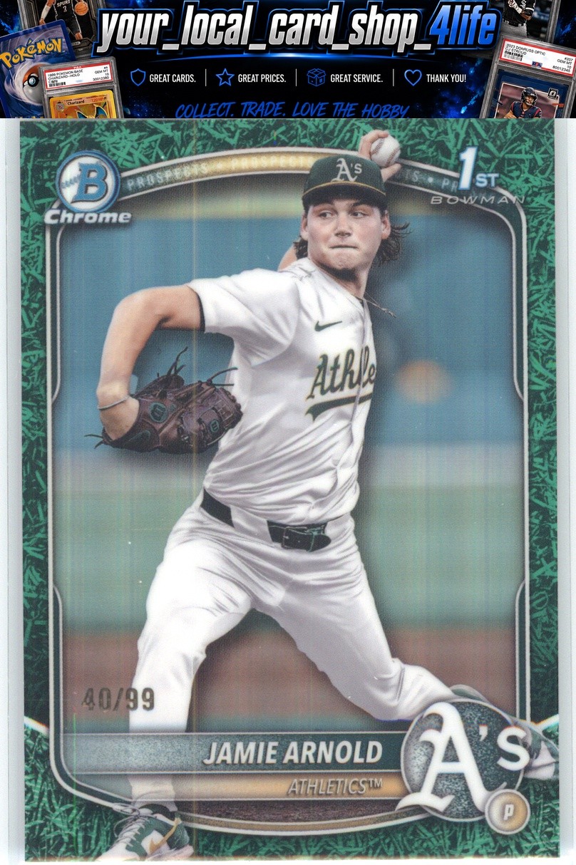 2025 Bowman Draft Chrome Green Reptilian Refractor #BDC-30 Jamie Arnold #/99
