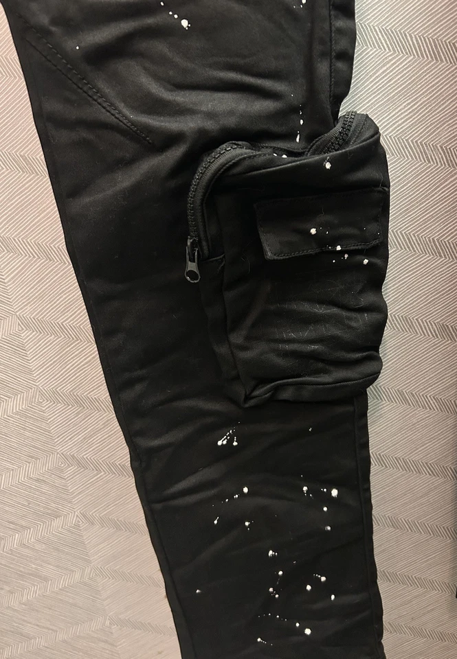 Pantalones de mezclilla Smoke Rise para hombre 34x34 pintura envejecida salpicaduras calce ajustado Foto 4 de 4