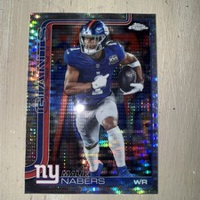 Malik Nabers 2025 Topps Chrome Pulsar Base #225 - Giants