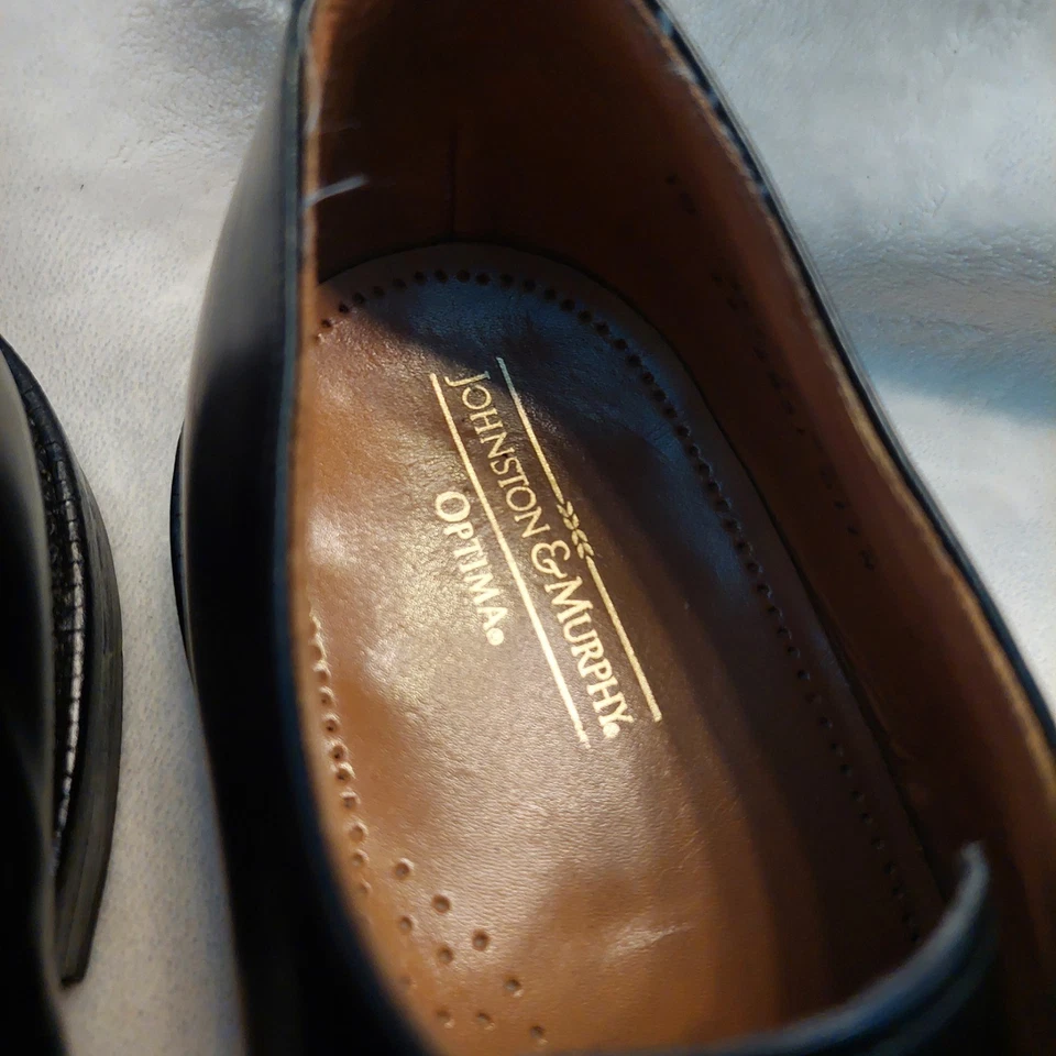 VTG Johnston and Murphy Optima Dress Shoes Men 10 EEE Black Leather Split Toe  - Image 4 of 4