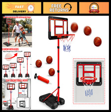Adjustable Kids Basketball Hoop Set - Toddler Basketball Toys for Ages 3-8, Indo