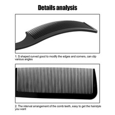 Comb Hair Plastic Curved Detangling Haircutting Combs Fine Teeth For Salon
