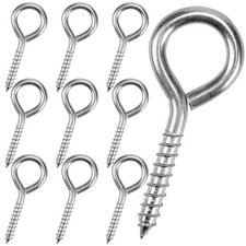 10 Pack 3.2 Inches Screw Eyes, Heavy Duty Screw in Eye Hooks for Securing Cab...
