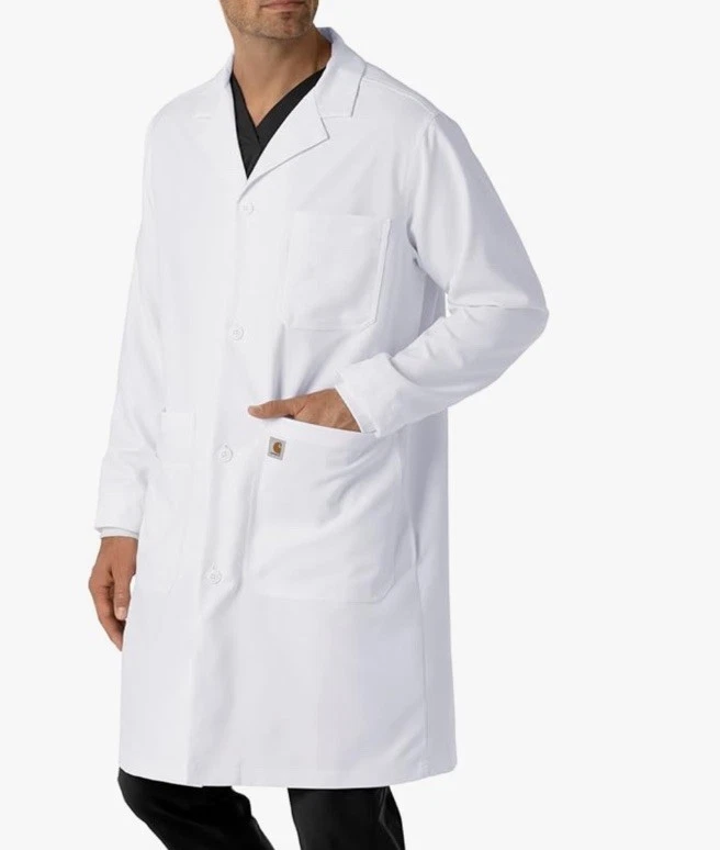 NEW Carhartt Scrubs C73005 Modern Fit Long Lab Coat Medium - Image 3 of 4