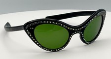 Vintage 1960s Aurora Borealis Rhinestone Cat Eye Sunglasses France Hollywood