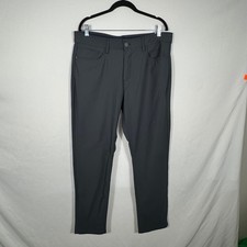 Chaps Mens 36x30 Straight Tapered Gray 50% Recycled Polyester Blend Pants