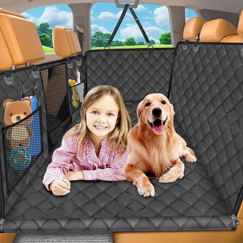 Hard Bottom Waterproof Dog Car Seat Cover Back Seat Protector Non-Slip Travel
