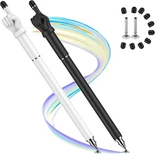 2 Pack Stylus Pen for Touchscreen, 2-in-1 High Sensitivity Fingertip Stylus Pens