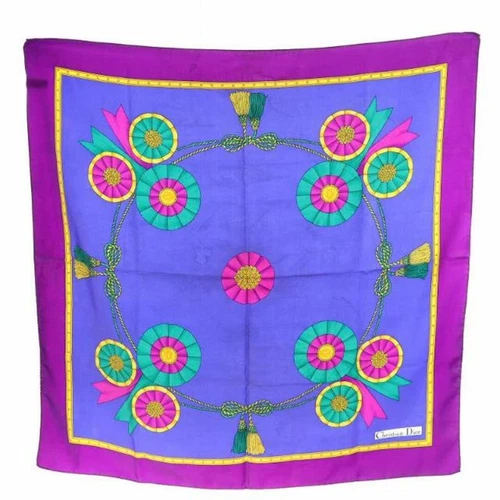 Christian Dior foulard soie violet marine AN11 occasion 0a166e7961c392e929060dcbfecd5958