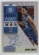 2018 Panini Contenders Premium Edition Silver Prizm Zhaire Smith #118 Auto 5w7