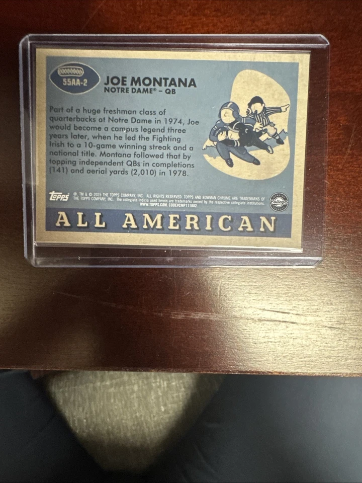 2025 Bowman Chrome U - Joe Montana All American Variation /100 Stars Refractor - Image 2 of 2