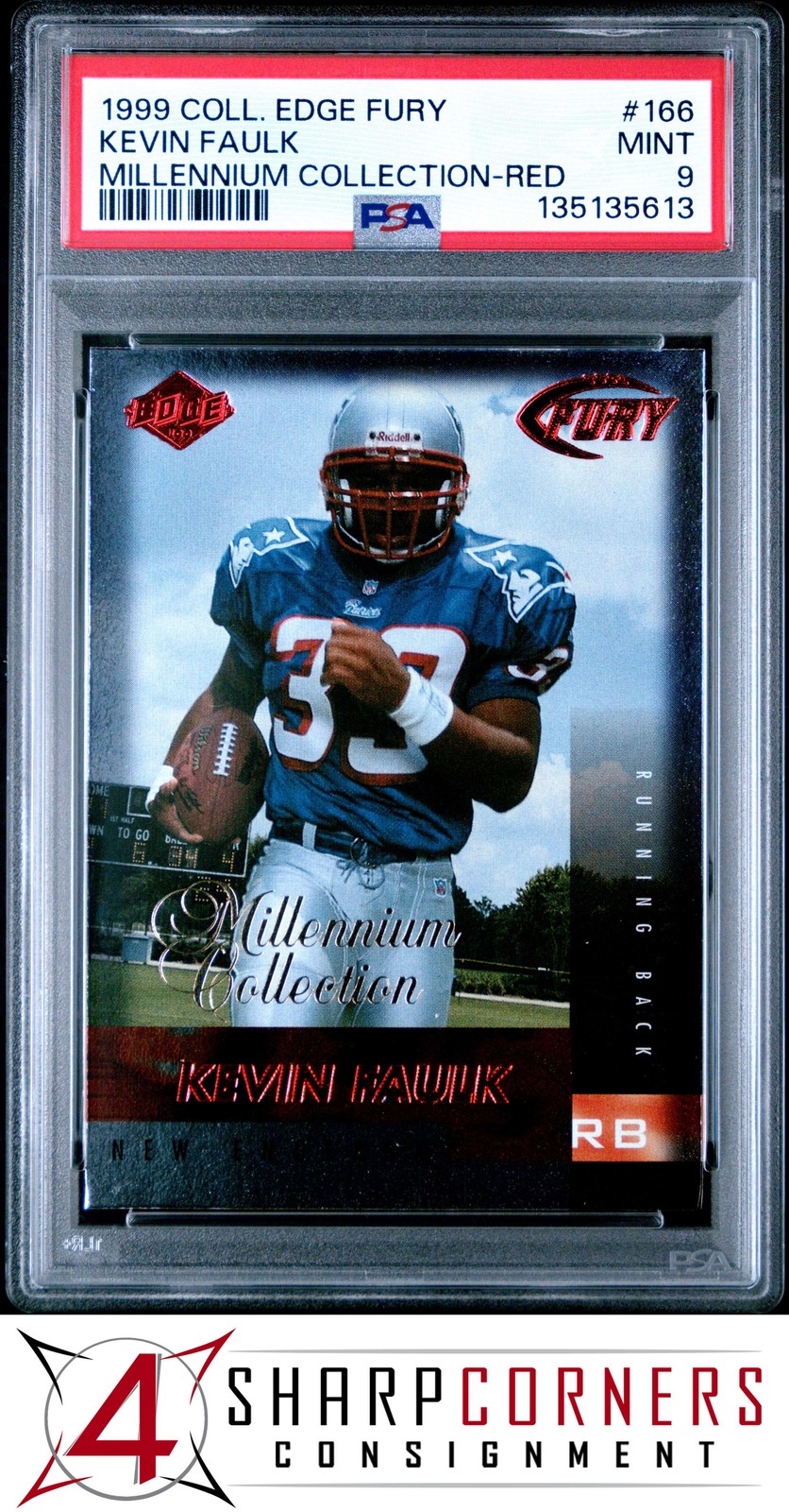 Kevin Faulk Collector's Edge Fury #166 Millennium Collection-Red