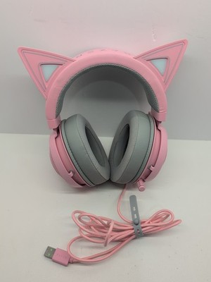 Razer Kraken RGB USB Gaming Headset Kitty Edition Tested Working #14
