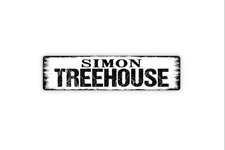 Custom Treehouse Metal Sign with Vinyl Sticker Option
