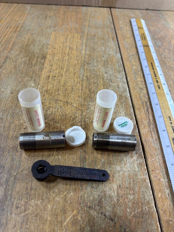 2 Remington 12 Gauge Rem Chokes Full & Improved Cylinder & Wrench & cases