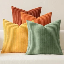Decorative Throw Pillow Covers 20x20 Inch Set of 4, Vibrant Cushion Covers Vi...