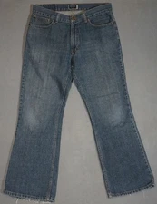 WJ11423 VERY COOL **IZOD** BOOT CUT LEG FIT MENS BLUE JEANS 34X32 (msr 34"x32")