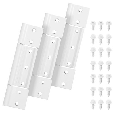 3Pack Storm Door Hinge White Aluminum 1/8 inch Grooved Center White Screen Do...