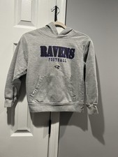 Baltimore Ravens Youth Hoodie Gray NFL Football Sweatshirt Kids Medium