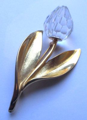 Chorange Paris - Grande broche vintage avec cabochon bleu et de Chorange Paris - Grande broche vintage avec cabochon bleu et de