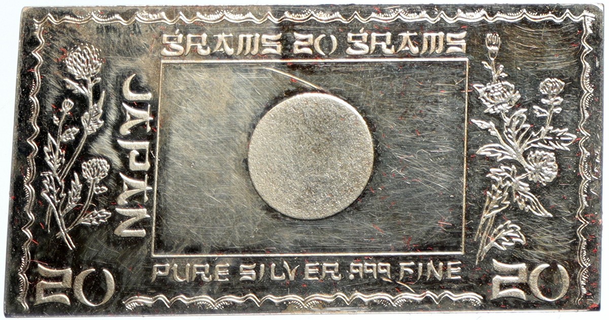 USA US The Silver Mint 20 GRAMS JAPAN Japanese Flag OLD Silver BAR