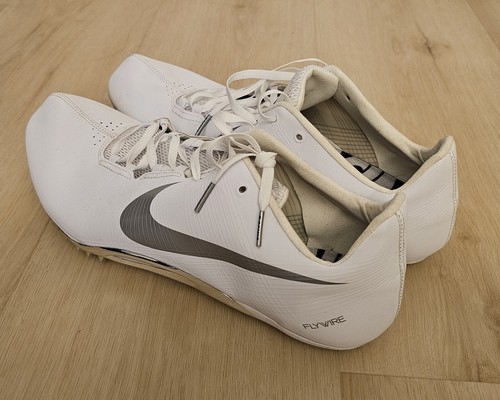 NIKE FLYWIRE 487624-101 White Silver Track Field Running Sprinting Size 15 NEW - Picture 3 of 5