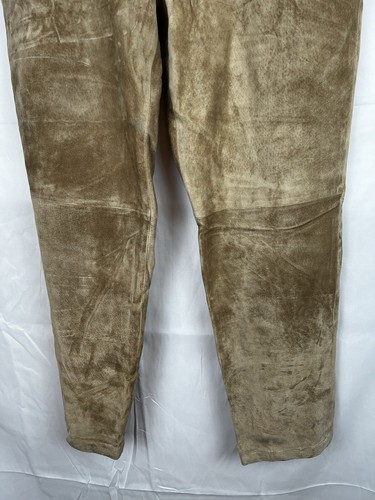 The Territory Ahead Women's 12 Tan Suede Leather Long Pants Outdoor Boho - Picture 7 of 24