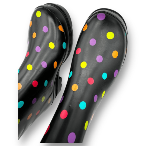 NWOT Western Chief Womens Dot City Tall Rain Boots Black Size 10 - Picture 7 of 13