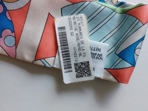 Neu!Hermès twilly - Les Murmures De La Forêt Beige Rose/Rose/Bleu - Bild 5 von 6