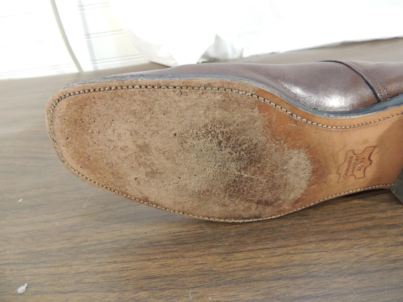 SCARPE ABITO VINTAGE FOOT SO PORT SUPREME DA UOMO 11AA SCARPA DESTRA SOLO PELLE 50388