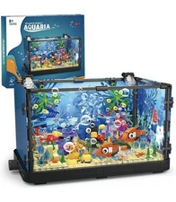 Fish Tank Building Block Set, Aquariums, Marine Jellyfish, Building Block Toy