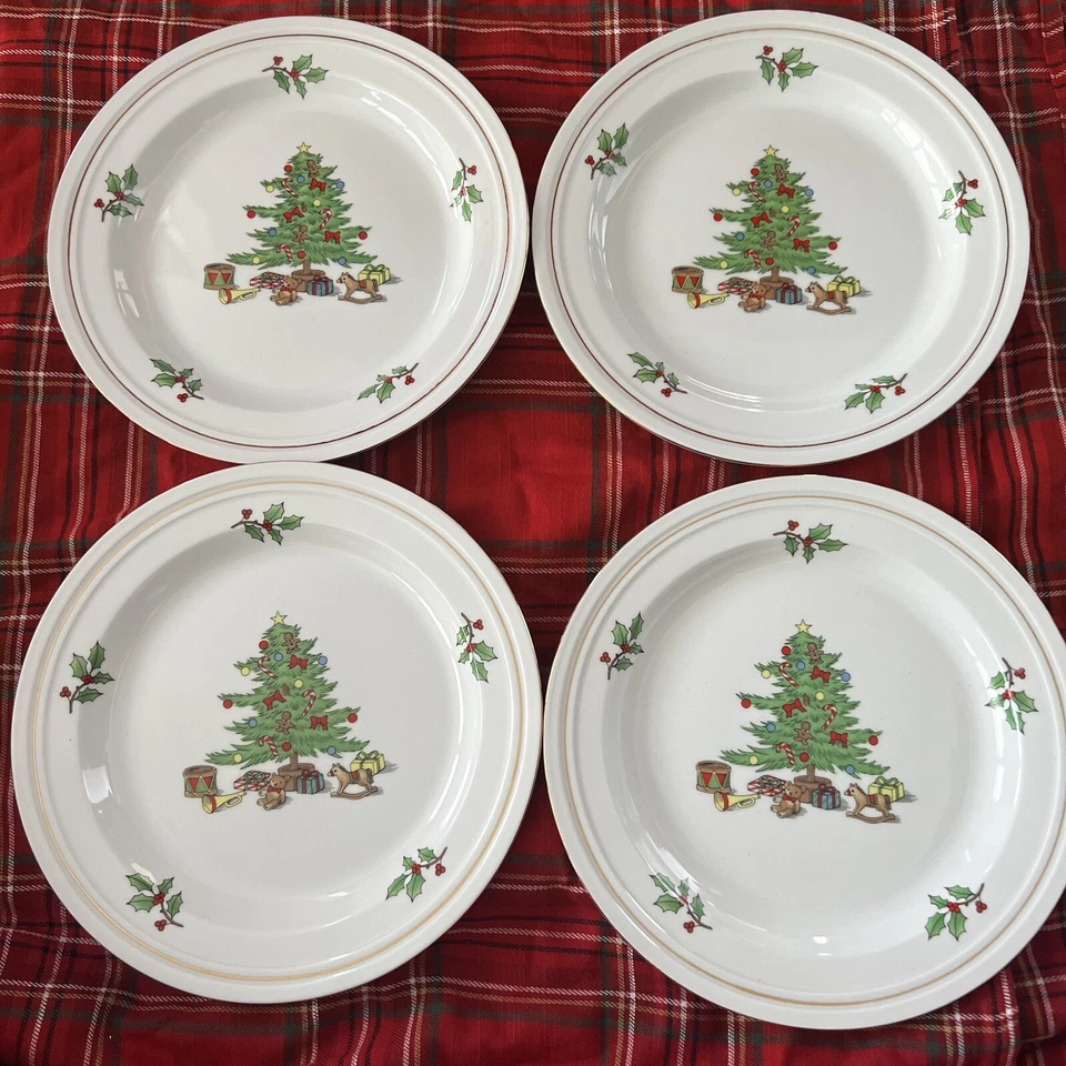 Juego de vajilla de árbol de Navidad Holiday Hostess 1992 con galletas para plato de Santa Foto 4 de 4