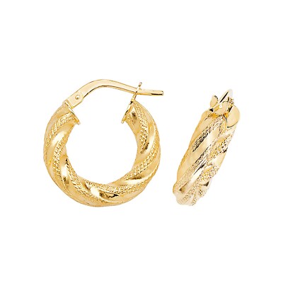 Creolen 9 kt Gelbgold Diamantschliff 375 gepunzt 10 mm - 60 mm Durchmesser