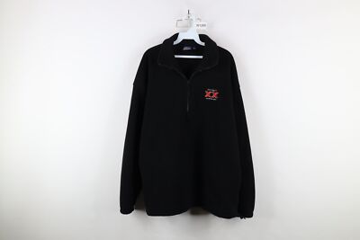 Vtg 90s Mens XL Spell Out Dos Equis Beer Half Zip Fleece Pullover Sweater USA