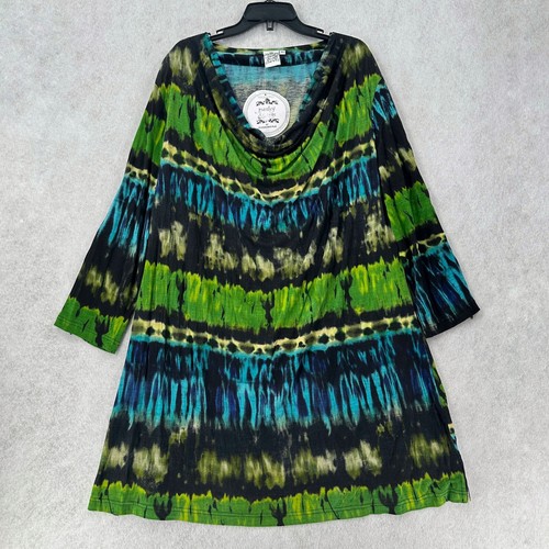 Abito midi nuovo con etichette Prezzemolo & Sage Art to Wear 3X Dip Dye Art To Wear Lagenlook