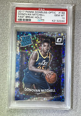 2017 Donovan Mitchell RC PSA 10 Optic Fast Break Holo Rookie | eBay