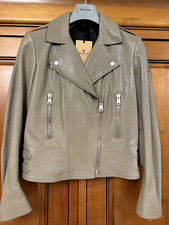 Bnwt Belstaff Women's Taupe Marianne Leather Jacket Size 44 Rrp £895