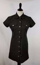 Express Button Front Dress Women's Size 3/4 Black Cap Sleeve