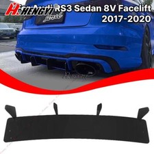 PER AUDI RS3 4 PORTE SEDAN 2017-2020 NERO SOTTO PARAURTI DIFFUSORE POSTERIORE