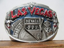 Las Vegas Nevada 777 Slots Jackpot Dice Cards Belt Buckle New