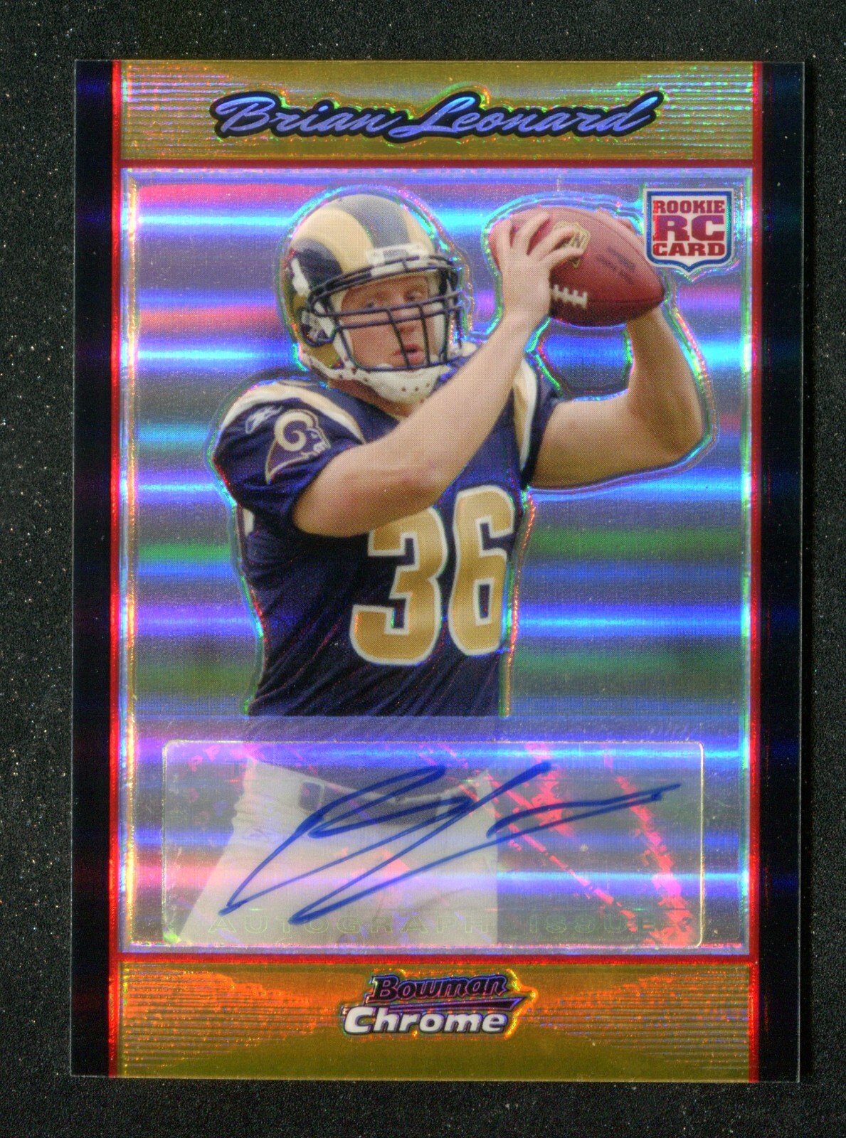 Brian Leonard Bowman Chrome #BC73 Gold Refractor-Autograph