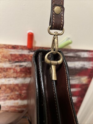 IPONTI Firenze Brown Leather Briefcase Shoulder Bag Made In Italy